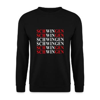 Schwingen Text Schweiz - Unisex Pullover - Schwarz - Vorne - Alina (178cm) & Michal (187cm)