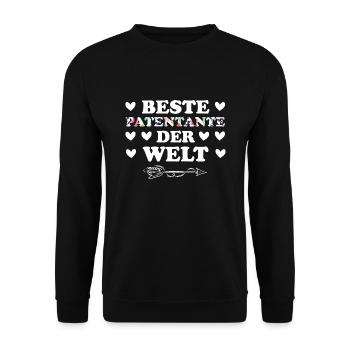 Patentante Familie Taufpatin Geschenk - Unisex Pullover - Schwarz - Vorne - Alina (178cm) & Michal (187cm)
