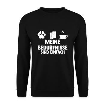 Katzen Bücher Buchliebhaber Geschenk - Unisex Pullover - Schwarz - Vorne - Alina (178cm) & Michal (187cm)