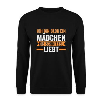 Schnitzel Mädchen Schnitzel Mädchen Geschenk - Unisex Pullover - Schwarz - Vorne - Alina (178cm) & Michal (187cm)