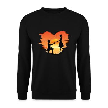 Marriage proposal marrying wedding couple proposal - Unisex Sweatshirt - black - Front - Alina (178cm) & Michal (187cm)