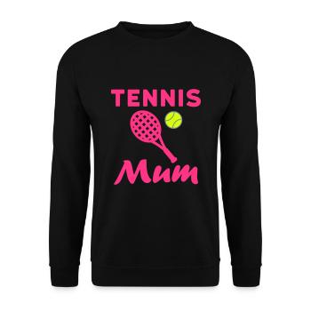 Tennis maman (raquette de tennis, balle de tennis) - Sweat-shirt Unisexe - noir - Devant - Alina (178cm) & Michal (187cm)