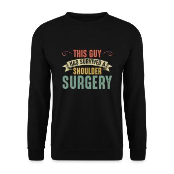 Schulterchirurgie Mann Schulterchirurgie Erholung - Unisex Pullover - Schwarz - Vorne - Alina (178cm) & Michal (187cm)