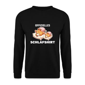 Schlafshirt Giraffe Schlafanzug Geschenk - Unisex Pullover - Schwarz - Vorne - Alina (178cm) & Michal (187cm)