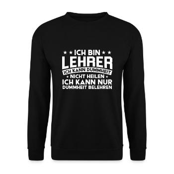 Lehrerin Lehrer Schule Lehrer Geschenk - Unisex Pullover - Schwarz - Vorne - Alina (178cm) & Michal (187cm)