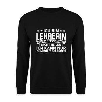 Lehrerin Lehrer Schule Lehrer Geschenk - Unisex Pullover - Schwarz - Vorne - Alina (178cm) & Michal (187cm)