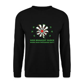 Darts Darten Darts Spieler Geschenk - Unisex Pullover - Schwarz - Vorne - Alina (178cm) & Michal (187cm)