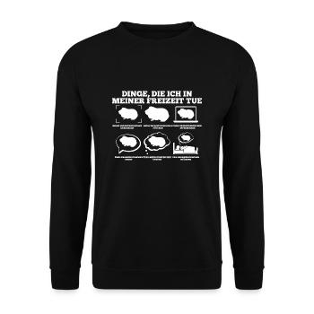 Meerschweinchen Haustier Geschenk - Unisex Pullover - Schwarz - Vorne - Alina (178cm) & Michal (187cm)