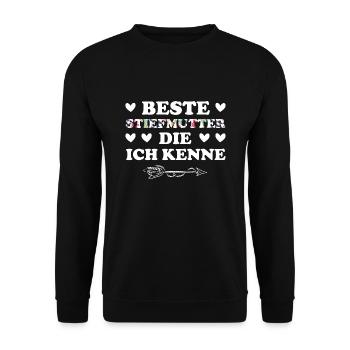 Stiefmama Familie Bonusmama Geschenk - Unisex Pullover - Schwarz - Vorne - Alina (178cm) & Michal (187cm)