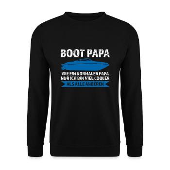 Boot Papa Segeln Segler Geschenk - Unisex Pullover - Schwarz - Vorne - Alina (178cm) & Michal (187cm)