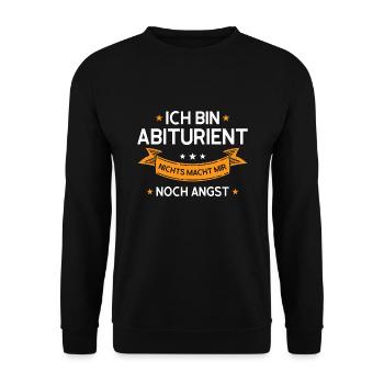 Abitur Abschluss Abiturient Geschenk - Unisex Pullover - Schwarz - Vorne - Alina (178cm) & Michal (187cm)