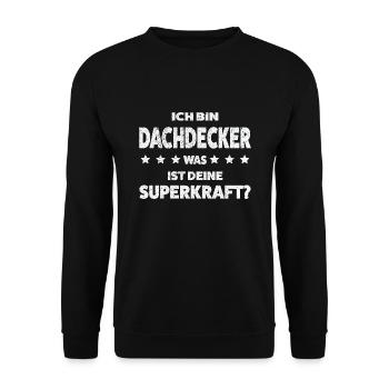 Dachdecker Beruf Dachdecken Geschenk - Unisex Pullover - Schwarz - Vorne - Alina (178cm) & Michal (187cm)