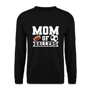 baller fussball baller Geschenk - Unisex Pullover - Schwarz - Vorne - Alina (178cm) & Michal (187cm)