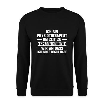 Physiotherapeut Beruf Physio Geschenk - Unisex Pullover - Schwarz - Vorne - Alina (178cm) & Michal (187cm)