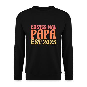 Papa 2025 Familie Werdender Vater Geschenk - Unisex Pullover - Schwarz - Vorne - Alina (178cm) & Michal (187cm)