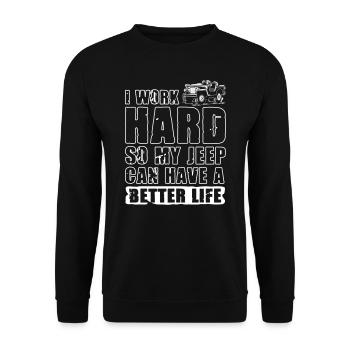 Better Life Jeeps - Sweat-shirt Unisexe - noir - Devant - Alina (178cm) & Michal (187cm)