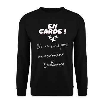 EN GARDE ! Je ne suis pas un escrimeur ordinaire - Sweat-shirt Unisexe - noir - Devant - Alina (178cm) & Michal (187cm)