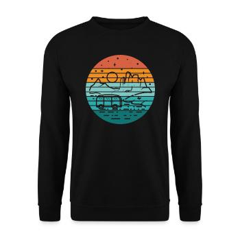 Retro Camper Bus Caravan Vintage Camper Graphic - Unisex Sweatshirt - black - Front - Alina (178cm) & Michal (187cm)
