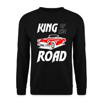 King of the Road Classic Car - Unisex Sweatshirt - black - Front - Alina (178cm) & Michal (187cm)