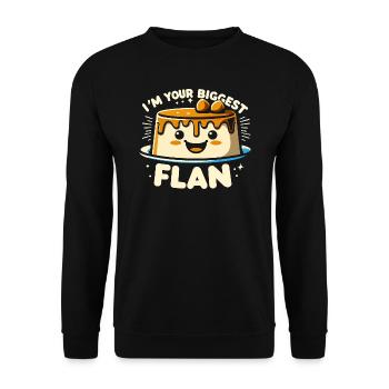 I'm Your Biggest Flan - Funny Dessert Lover - Unisex Sweatshirt - black - Front - Alina (178cm) & Michal (187cm)