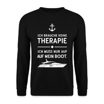 Ich Muss Nur Auf Mein Boot für einen - Unisex Pullover - Schwarz - Vorne - Alina (178cm) & Michal (187cm)