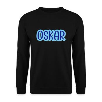 Oskar Boy Name Jungen Name Oskar - Unisex Pullover - Schwarz - Vorne - Alina (178cm) & Michal (187cm)