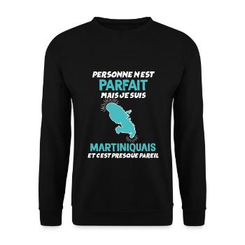 Humour Martinique Citation Martiniquais Parfait - Sweat-shirt Unisexe - noir - Devant - Alina (178cm) & Michal (187cm)