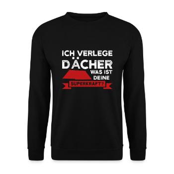Dachdecker Beruf Dachdecken Geschenk - Unisex Pullover - Schwarz - Vorne - Alina (178cm) & Michal (187cm)