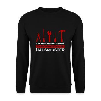 Hausmeister Job Hausverwaltung Geschenk - Unisex Pullover - Schwarz - Vorne - Alina (178cm) & Michal (187cm)