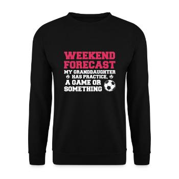 Fußball Oma Enkelin Fußball Oma Sport Geschenk - Unisex Pullover - Schwarz - Vorne - Alina (178cm) & Michal (187cm)