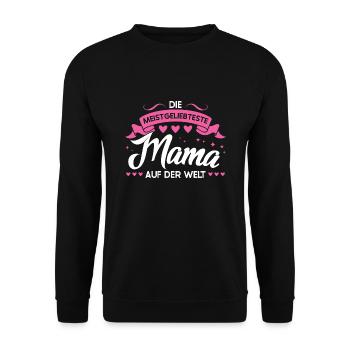 Mutter Familie Mütter Geschenk - Unisex Pullover - Schwarz - Vorne - Alina (178cm) & Michal (187cm)
