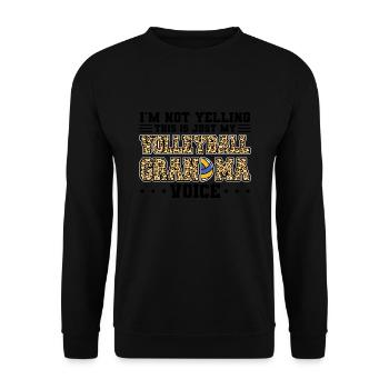 Volleyball-Oma Volleyball-Großmutter Geschenk - Unisex Pullover - Schwarz - Vorne - Alina (178cm) & Michal (187cm)