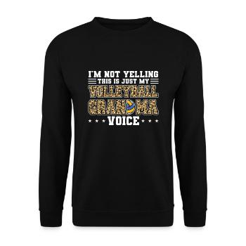 Volleyball-Oma Volleyball-Großmutter Geschenk - Unisex Pullover - Schwarz - Vorne - Alina (178cm) & Michal (187cm)