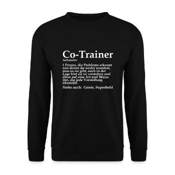 Co-Trainer Sport Assistenztrainer Geschenk - Unisex Pullover - Schwarz - Vorne - Alina (178cm) & Michal (187cm)