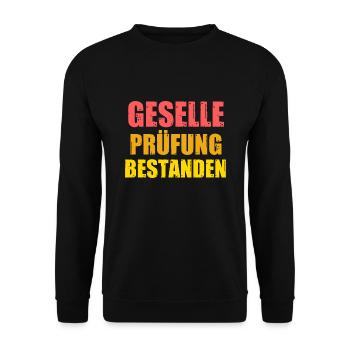 Geselle Prüfung Gesellenbrief Geschenk - Unisex Pullover - Schwarz - Vorne - Alina (178cm) & Michal (187cm)