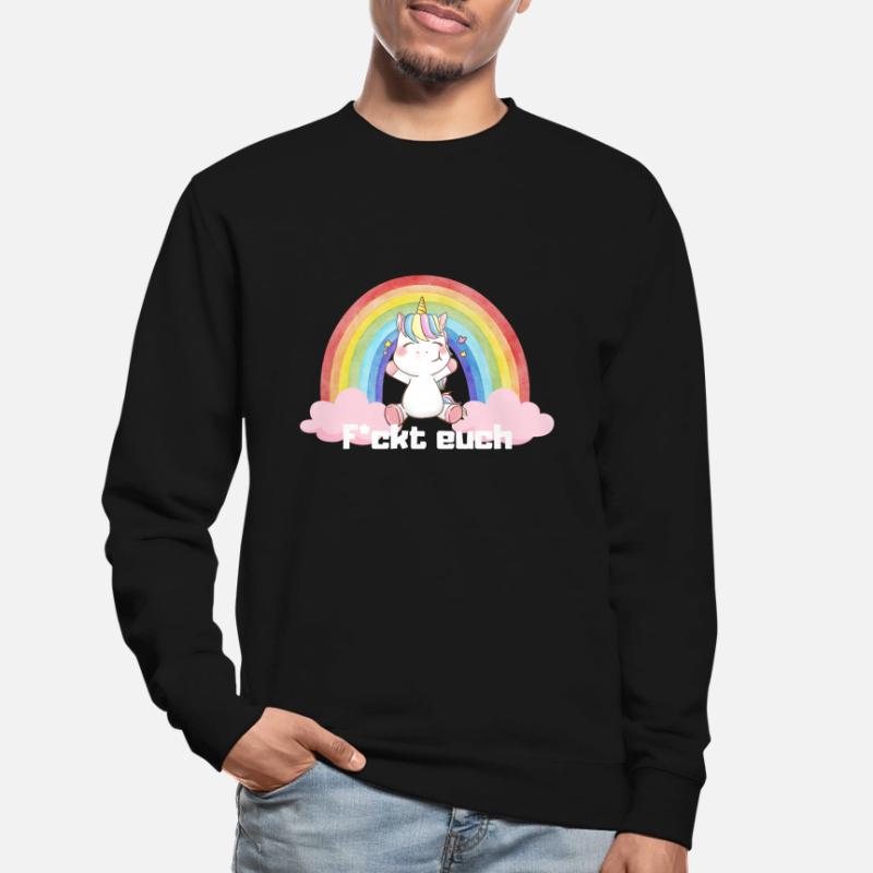 F*ckt euch Einhorn Regenbogen Süß Bunt Wolke Unisex Pullover
