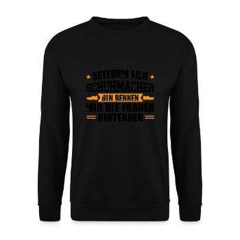 Schuster Beruf Schuhe Geschenk - Unisex Pullover - Schwarz - Vorne - Alina (178cm) & Michal (187cm)
