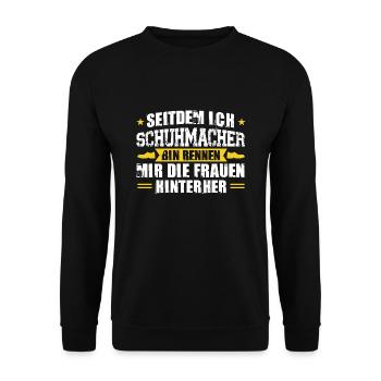 Pferde Beruf Schuster Geschenk - Unisex Pullover - Schwarz - Vorne - Alina (178cm) & Michal (187cm)