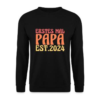 Papa 2024 Familie Werdender Vater Geschenk - Unisex Pullover - Schwarz - Vorne - Alina (178cm) & Michal (187cm)