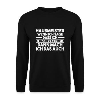 Jobs Facility Hausmeister Manager Geschenk - Unisex Pullover - Schwarz - Vorne - Alina (178cm) & Michal (187cm)