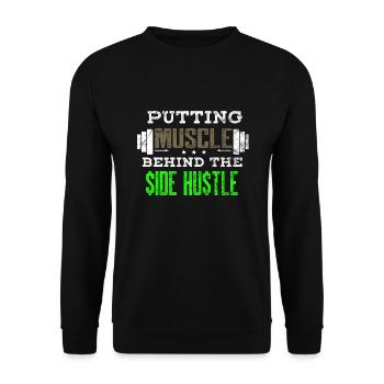 Money Financial Freedom Muscle Side Hustle Fitness - Unisex Sweatshirt - black - Front - Alina (178cm) & Michal (187cm)