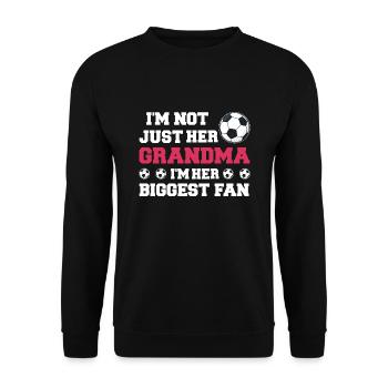 Fußball Oma Enkelin Fußball Oma Sport Geschenk - Unisex Pullover - Schwarz - Vorne - Alina (178cm) & Michal (187cm)