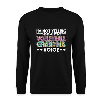 Volleyball-Oma Volleyball-Großmutter Geschenk - Unisex Pullover - Schwarz - Vorne - Alina (178cm) & Michal (187cm)