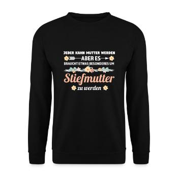Stiefmutter Familie Stiefmama Geschenk - Unisex Pullover - Schwarz - Vorne - Alina (178cm) & Michal (187cm)