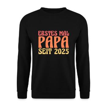 Papa 2025 Familie Vater 2025 Geschenk - Unisex Pullover - Schwarz - Vorne - Alina (178cm) & Michal (187cm)
