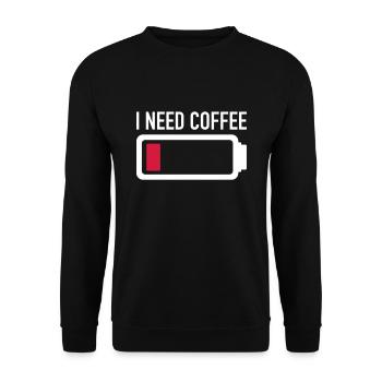 coffee - Unisex Sweatshirt - black - Front - Alina (178cm) & Michal (187cm)