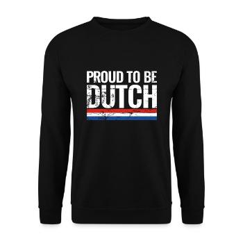 Proud To Be Dutch Netherlands Flag Netherlands - Unisex Sweatshirt - black - Front - Alina (178cm) & Michal (187cm)