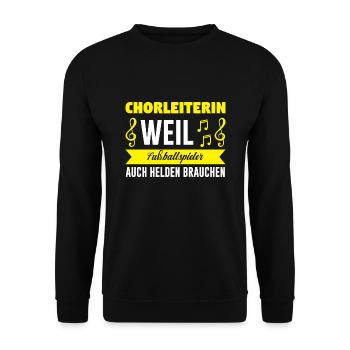 Chorleiterin Beruf Chorleitung Geschenk - Unisex Pullover - Schwarz - Vorne - Alina (178cm) & Michal (187cm)