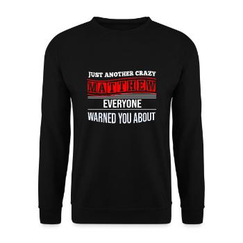 Vorname Christopher Name Christopher Geschenk - Unisex Pullover - Schwarz - Vorne - Alina (178cm) & Michal (187cm)