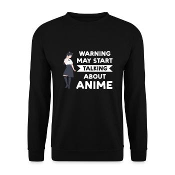 Anime merch Anime Anime Merchandise Geschenk - Unisex Pullover - Schwarz - Vorne - Alina (178cm) & Michal (187cm)